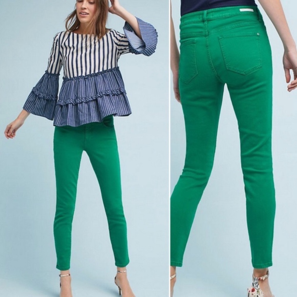 Pilcro Mid-Rise Skinny Ankle Jean, Kelly Green, 27 - Picture 5 of 12